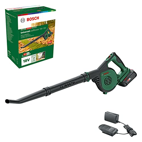 Bosch Home And Garden Soffiatore Da Giardino A Batteria Universalleafblower 18V-130 (Per Pulizie Rapide E Agevoli All'Esterno; 18 Volt System; 1 2,5 A