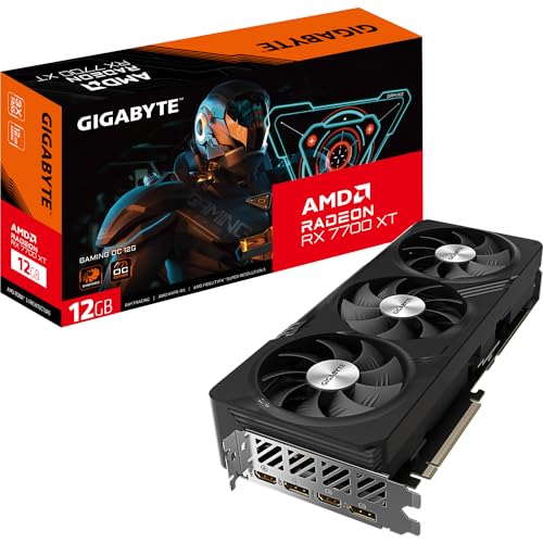 Gigabyte Radeon Rx 7700 Xt Gaming Oc 12Gb Scheda Grafica - 12Gb Gddr6 192-Bit, Sistema Di Raffreddamento Windforce, Piastra Posteriore In Metallo, Dp
