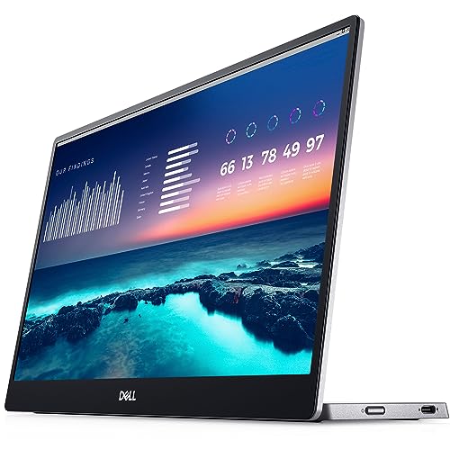 Dell P1424H 14" Full Hd (1920X1080) Monitor Portatile, 60Hz, Ips, 6Ms, 2X Usb-C, 3 Anni Di Garanzia, Argento