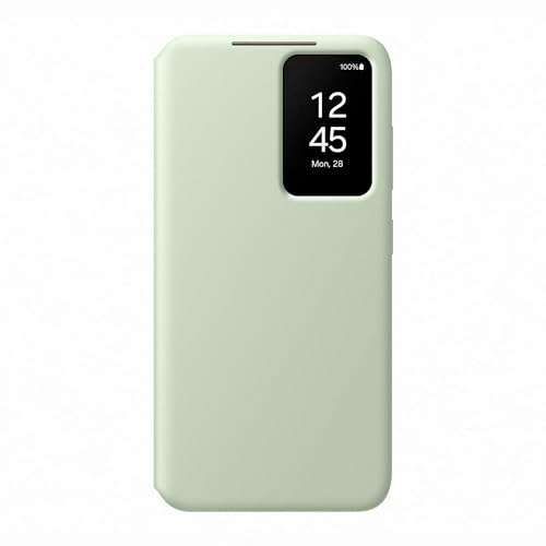 Samsung Smart View Wallet Case Custodia A Portafoglio Con Finestra Di Visione Notifiche Per Galaxy S24, Light Green