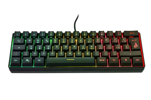 Surefire Kingpin X1 60% Gaming Tastiera Italian, Gaming Multimedia Keyboard Piccola E Mobile, Tastiera Rgb Con Illuminazione, 25 Tasti Anti-Ghosting, 