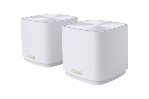 Asus Zenwifi Xd4 Plus - Set Di 2 Sistemi Ax1800 Whole-Home Mesh Wifi 6 (Fino A 306 M², Aimesh, Aiprotection, Fissaggio A Parete, Controllo App), Color