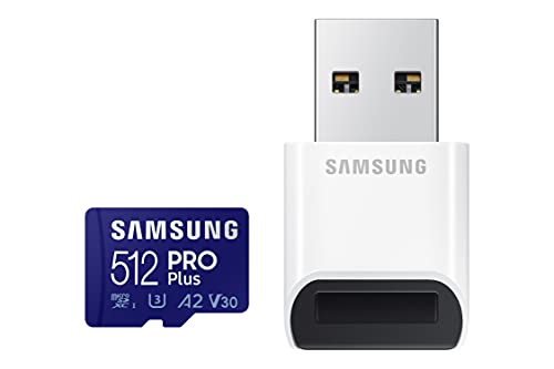Samsung Memorie Mb-Md512Kb Pro Plus Scheda Microsd Da 512Gb, Uhs-I U3, Fino A 160 Mb/S, Usb Card Reader Incluso