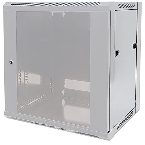 Intellinet Armadio Di Rete, Montaggio A Parete (Standard), 15U, Profondità 600 Mm, Grigio, Piatto, Max 60 Kg, Porta In Metallo E Vetro, Pannello Poste
