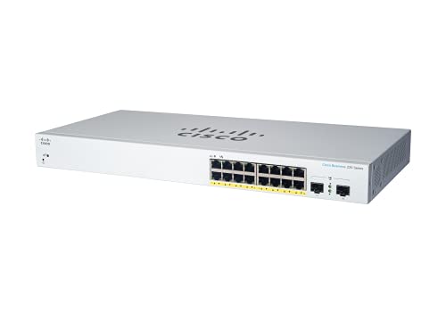 Cisco Business Smart Switch Cbs220-16T-2G | 16 Porte Ge | 2 Sfp Da 1G | Garanzia Hardware Limitata Di Tre Anni (Cbs220-16T-2G-Eu)