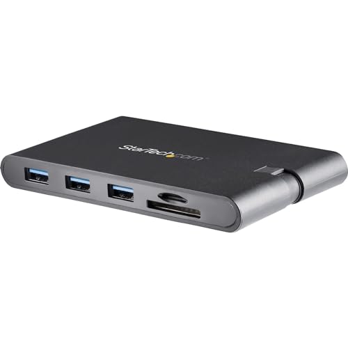 Startech.Com Adattatore Multi-Porta Usb-C Con Hdmi E Vga Per Portatili - 3X Usb 3.0 - Lettore Schede Sd - Pd 3.0 - Cavo Integrato