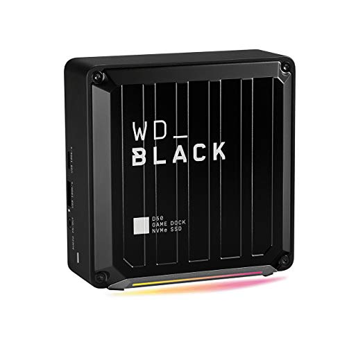 Wd_Black D50 Ssd Game Dock Nvme, 1 Tb. 2 Porte Thunderbolt 3, Displayport 1.4, 2 Porte Usb-C, 3 Porte Usb-A, Ingresso/Uscita Audio E Gigabit Ethernet;