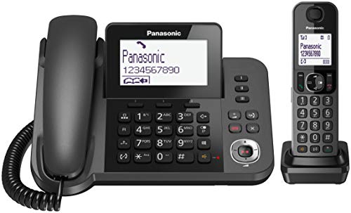 Panasonic Kx-Tgf320Exm Telefono Digitale Cordless/Con Filo Con Segreteria Telefonica Digitale, Unità Base E Ricevitore Singolo, Vivavoce, Display Incl