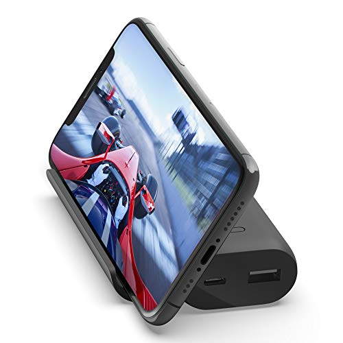 Belkin Batteria Esterna Per Il Gaming Con Supporto Boost Charge (Power Bank Portatile 5K Con Supporto Per Smartphone, Due Porte A Ricarica Rapida Usb-