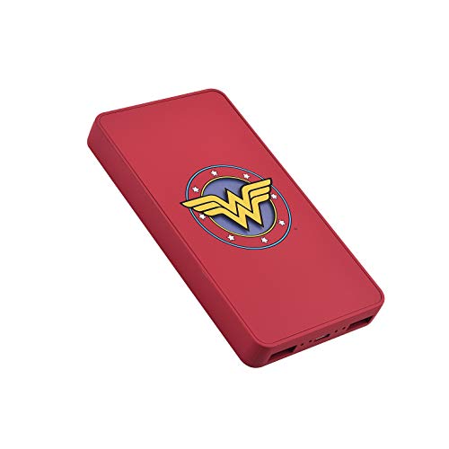 Emtec Power Bank U900, Batteria Esterna 5000 Mah, 2 Porte Usb-A: 5V/2A, Micro-Usb, Controllo Di Carica E Protezione Surriscaldamento, Dc Comics Wonder