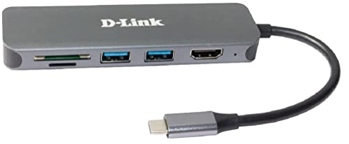 D-Link Dub-2327 Hub Usb-C 6-In-1 Con Power Delivery (Pd 60W), Hdmi 4K, 2 Porte Usb 3.0, Lettore Di Schede Sd/Microsd Per Pc, Macbook Pro, Macbook Air,