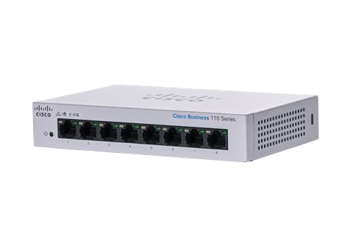 Cisco Business Cbs110-8T-D Unmanaged Switch | 8 Porte Ge | Desktop | Ext Ps | Limited Lifetime Protection (Cbs110-8T-D)