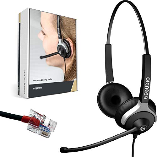 Gequdio Cuffie Telefoni Adatto A Yealink, Snom, Avaya E Grandstream Telefono Con Connettore Rj - Cuffie E Microfono Cuscinetti Di Ricambio - 80G Di Pe