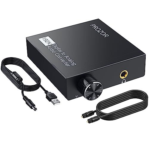 Prozor Adattatore Ottico Jack 3.5 Volume Regolabile 192Khz Dac Con Chip Amplificatore Audio Convertitore Audio Digitale Analogico Ingresso Toslink Usc