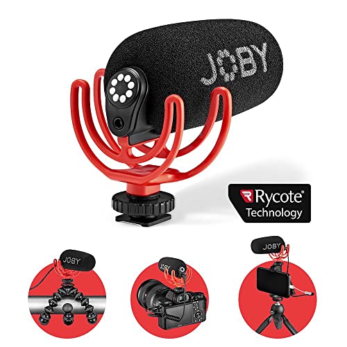 Joby Microfono Compatto Supercardioide Wavo On-Camera Con Supporto Antivibrazione Rycote Duo-Lyre, Per Smartphone, Mirrorless, Vlogging, Youtuber, Liv