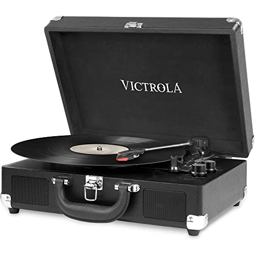 Victrola Journey, Valigia Giradischi Vintage Bluetooth A 3 Velocità, Nero