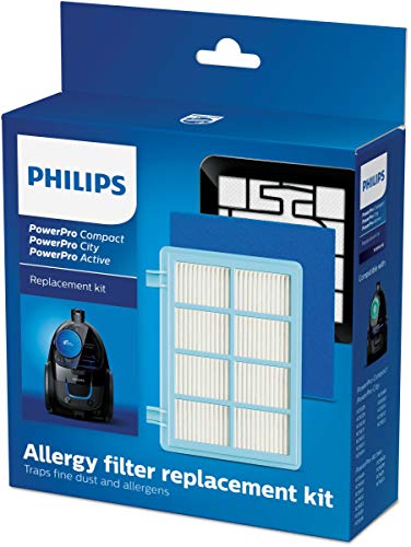 Philips Kit Sostitutivo, Filtraggio Di Alta Qualità, 1 Filtro Di Scarico, 1 Filtro Motore Lavabile, 1 Separatore Schiuma Lavabile, 2 Strati (Fc8010/02