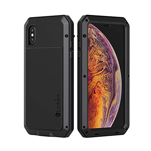 Lanhiem Cover Iphone Xs Max,Cover Antiurto Iphone Xs Max[Indistruttibile E Resistente][Supporta La Ricarica Wireless] Full Body Con Protezione Dello S