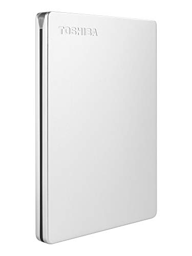 Toshiba - Hard Disk Esterno Portatile Canvio Slim Da 2 Tb, In Alluminio, Usb 3.2 Colore: Argento, Hdtd320Xs3Ea, Ssd, Unità A Stato Solido