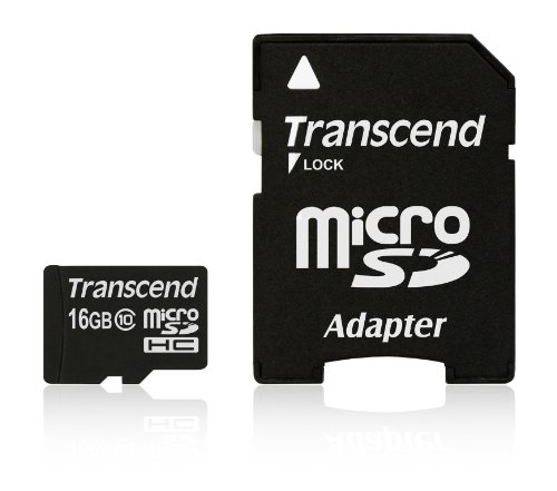 Transcend Ts16Gusdhc10 Scheda Di Memoria Microsdhc Da 16 Gb Con Adattatore, Classe 10