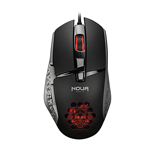 Noua Roka Mouse Gaming Rgb Con Cavo Usb, Sensore Ottico Instant 704 Fino A 7200 Dpi [4 Livelli Regolabili], Mouse Da Gioco 8 Pulsanti E Illuminazione 