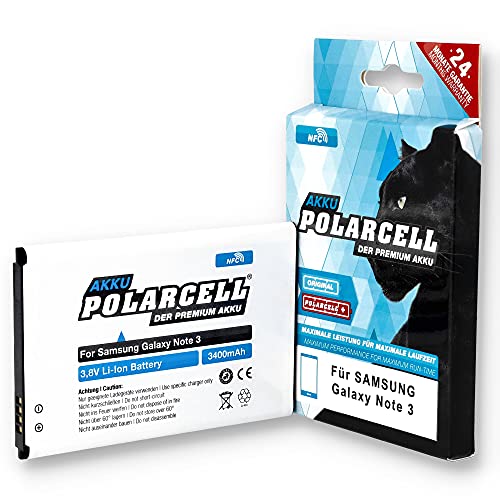 Polarcell Batteria Nfc Per Samsung Galaxy Note 3 Sm-N9000 | Note Iii Lte Sm-N9005 | Duos Sm-N9002 | Sostituisce La Batteria Originale Eb-B800Be | 3400