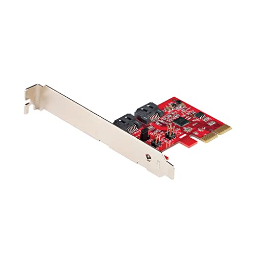 Startech.Com Scheda Pcie Sata, Scheda Di Espansione Pcie Sata 2 Porte 6Gbps, Profilo Alto/Basso, Convertitore Pcie/Sata, Controller Raid Sata Asm1062R