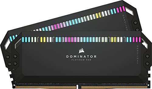 Corsair Dominator Platinum Rgb Ddr5 Ram 32Gb (2X16Gb) 6400Mhz Cl32 Intel Xmp Compatibile Icue Memoria Per Computer - Nero (Cmt32Gx5M2B6400C32)