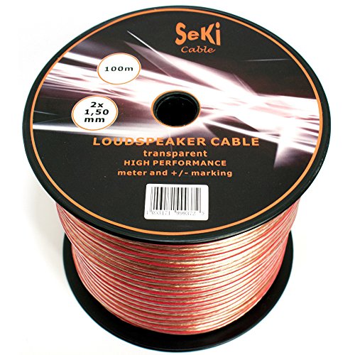 Cavo Per Altoparlante, 2 X 1,50 Mm² 100 M Su Bobina Di Plastica