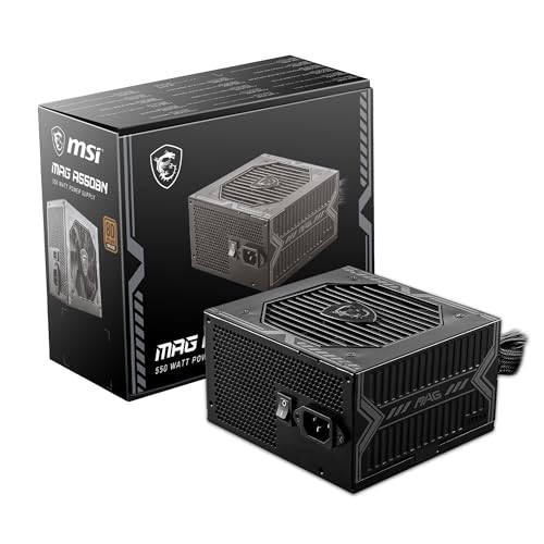 Msi Mag A550Bn Alimentatore, Spina Eu - 550W, Certificato 80 Plus Bronze, Atx Psu, 12V Single-Rail, Circuito Dc-To-Dc, Ventola 120Mm - 5 Anni Di Garan