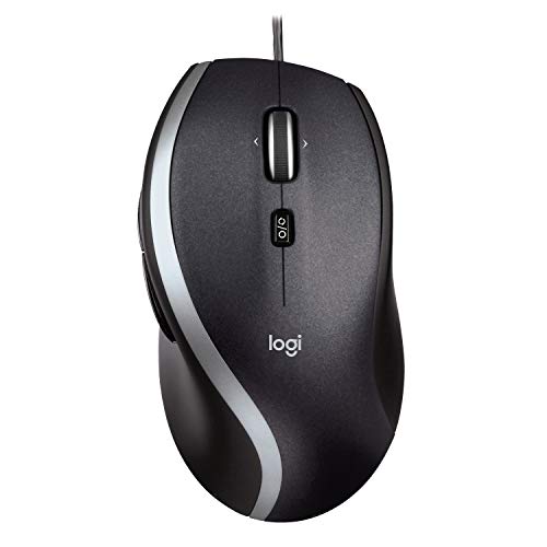 Logitech M500 Mouse Usb Cablato, Rilevamento Laser Alta Precisione 1000 Dpi, 7 Pulsanti, Per Pc/Mac/Laptop, Nero