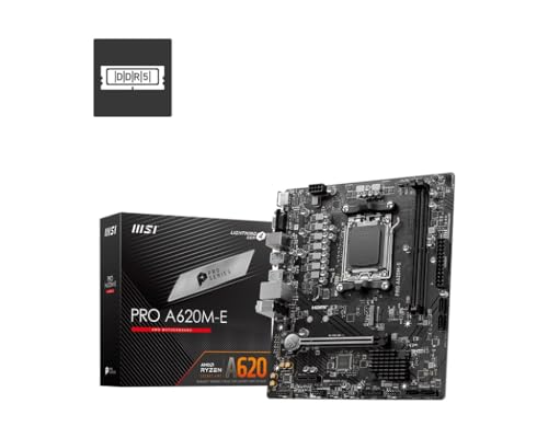 Msi Scheda Madre Pro A620M-E, Micro-Atx - Supporta Processori Amd Ryzen Serie 7000, Am5 - Ddr5 Memory Boost 6400+Mhz/Oc, 1 X Pcie 4.0 X16, 1 X M.2 Gen