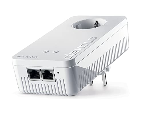 Devolo 8815 Magic 2 - Adattatore Di Espansione Wifi 6, Fino A 2.400 Mbit/S, Punto Di Accesso Wlan In Rete, 2 Porte Lan Gigabit Dlan 2.0, Bianco