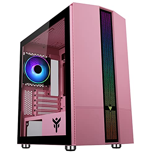 Case Itek Case Liflig P41 - Gaming Mini Tower, Matx, 12Cm Argb Fan, 2Xusb3, Side Panel Temp Glass, Pink Edition