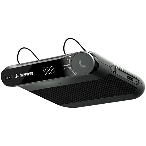 Avantree Roadtrip - Vivavoce Bluetooth Per Auto E Trasmettitore Fm Wireless 2 In 1 Con Altoparlante Da 6 W, Microfono Integrato E Connessioni Multipoi
