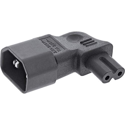 Inline® - Adattatore Di Rete Iec 60320 C14 / C7, Angolato Sinistro/Destra, 3 Poli A 2 Poli