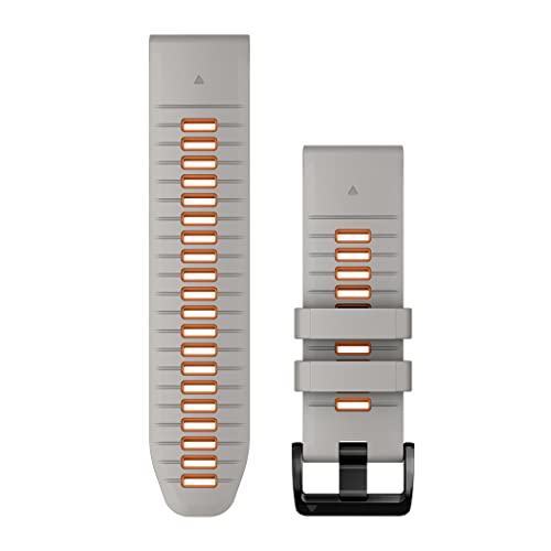 Cinturino Originale Garmin, 26Mm, Quickfit, Silicone, Fog Gray & Ember Orange (Stile Garmin Epix 2 Pro)