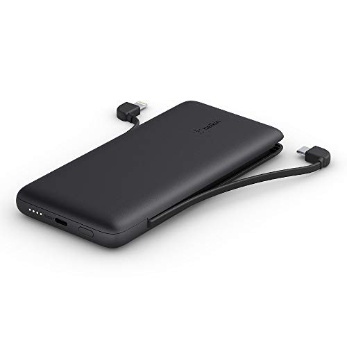 Belkin Boostcharge Plus Batteria Esterna Portatile 10K (Power Bank 10.000 Mah Con Cavi Lightning (Mfi) E Usb-C Integrati E Porta Di Ricarica Usb-C Agg