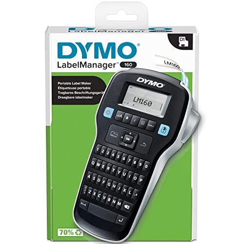 Dymo Labelmanager 160 Etichettatrice Portatile | Stampante Per Etichette A Trasferimento Termico | Facile Da Usare Con Tastiera Stile Computer (Qwerty