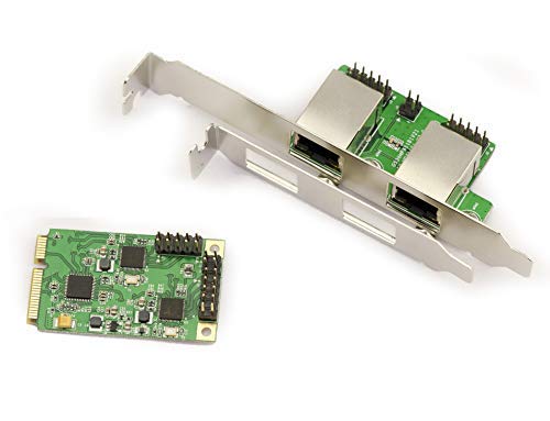 Kalea-Informatique Scheda Controller Mini Pci Express 2 Porti Lan Gigabit Ethernet Con Due Chipset Realtek Rtl8111