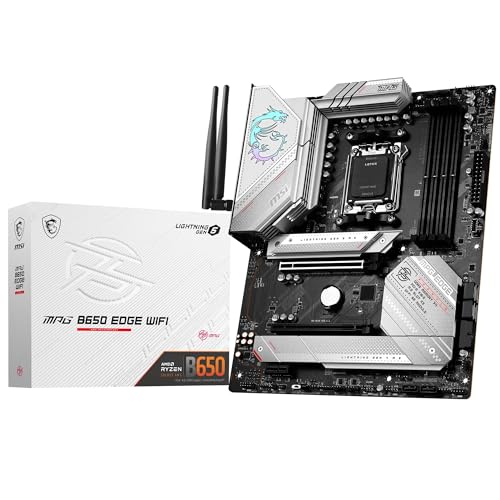 Msi Mpg B650 Edge Wifi Scheda Madre, Atx - Supporta Cpu Amd Ryzen 7000, Am5 - Alimentazione Cpu Drps A 14 Fasi 80A Vrm, Ddr5 Memory Boost Fino A 6600+
