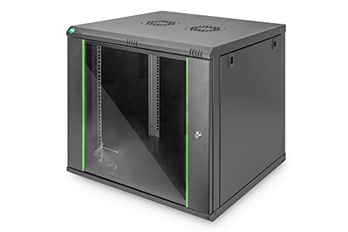 Digitus Armadio Di Rete 19 Pollici 9 He – Montaggio A Parete – 600 Mm Di Profondità – Portata 60 Kg – Dynamic Basic – Porta In Vetro – Nero
