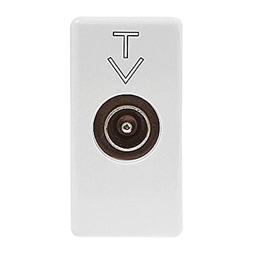 Gewiss Presa Coassiale Tv Schermatura Classe A, Connettore Iec Maschio 9.5 Mm, Diretta Con Passaggio Di Corrente, 1 Modulo, System White