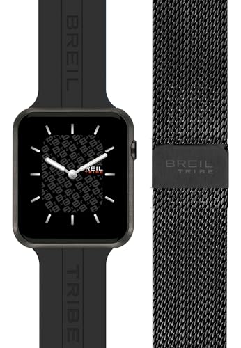 Breil Orologio Unisex Sbt-X Quadrante Mono-Colore Nero Movimento Smartwatch Smartmodule E Mesh/Cinturino Silicone, Acciaio Nero Ew0671