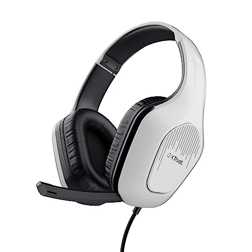 Trust Gaming Gxt 415W Zirox Cuffie Gaming Leggere Con Driver Da 50 Mm Per Pc, Xbox, Ps4, Ps5, Switch, Mobile, Jack Audio 3.5 Mm, Cavo 2M, Cuffie Con M