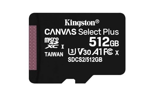 Kingston Canvas Select Plus Sdcs2/512Gb Scheda Microsd Classe 10 Con Adattatore Sd Incluso, 512 Gb