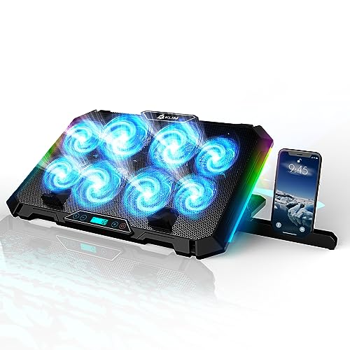 Klim V8 Base Di Raffreddamento Da Gaming Per Notebook Con 8 Ventole + Nuovo 2024 + Stabile Supporto Rgb Con Ventole Per Portatile + Compatibile Fino A