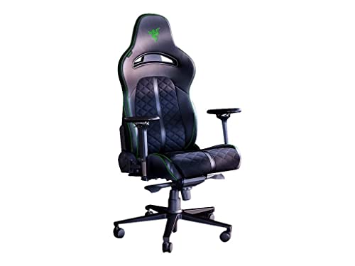 Razer Enki - Sedia Da Gioco Con Supporto Lombare Integrato, Sedia Da Scrivania/Ufficio, Pelle Sintetica Multistrato, Imbottitura In Schiuma, Cuscino P