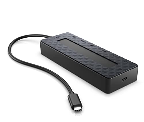 Hp Hub Multiporta Usb-C Universale, Compatibile Con Pc Dotati Di Porta Usb-C E Integrati Con Usb Power Delivery E Displayport, Nero