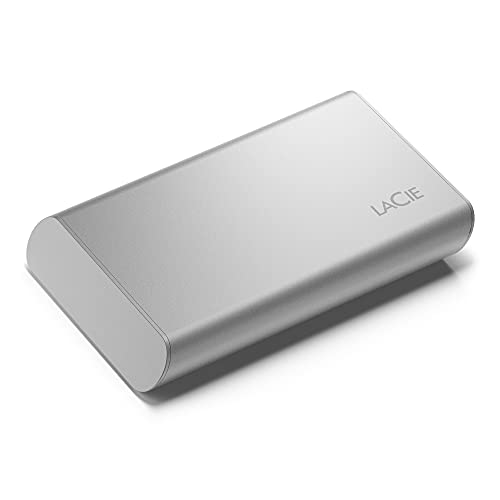 Lacie Portable Ssd, 500Gb, Ssd Esterno, Usb-C, Compatibile Con Iphone 15 Pro, Usb 3.2 Gen 2, Velocità Fino A 1.050 Mb/S, Argento Lunare, Per Mac, Pc E